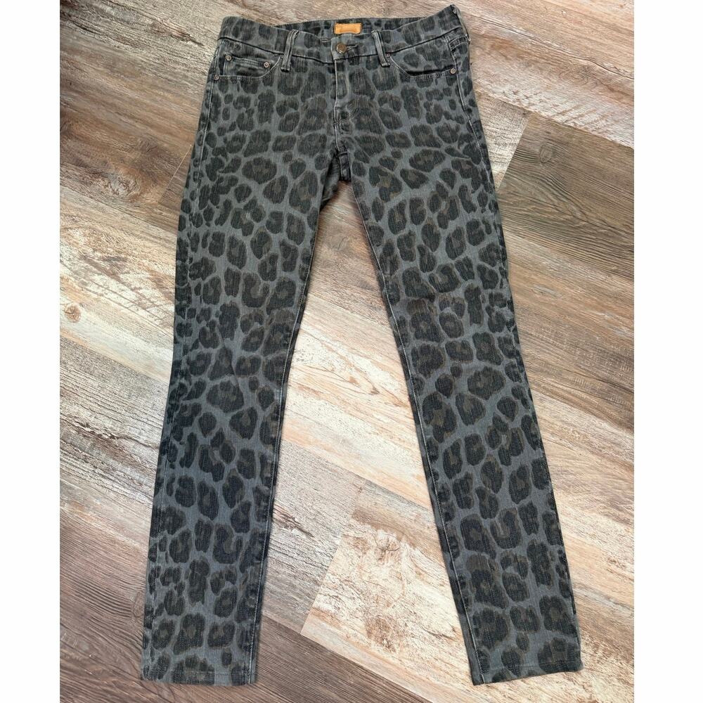 MOTHER the Looker Animal print denim jeans womens size 25 back gray EUC
